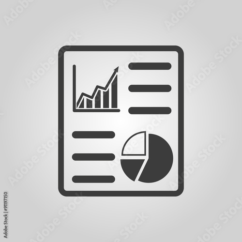The business report icon. Audit and analysis, document, plan symbol. Flat photo
