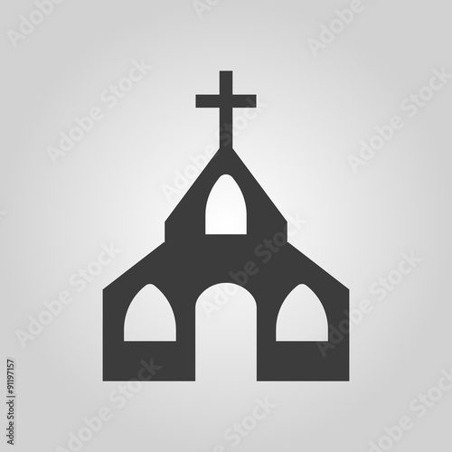 The church icon. Christian and god, catholic, faith symbol. Flat