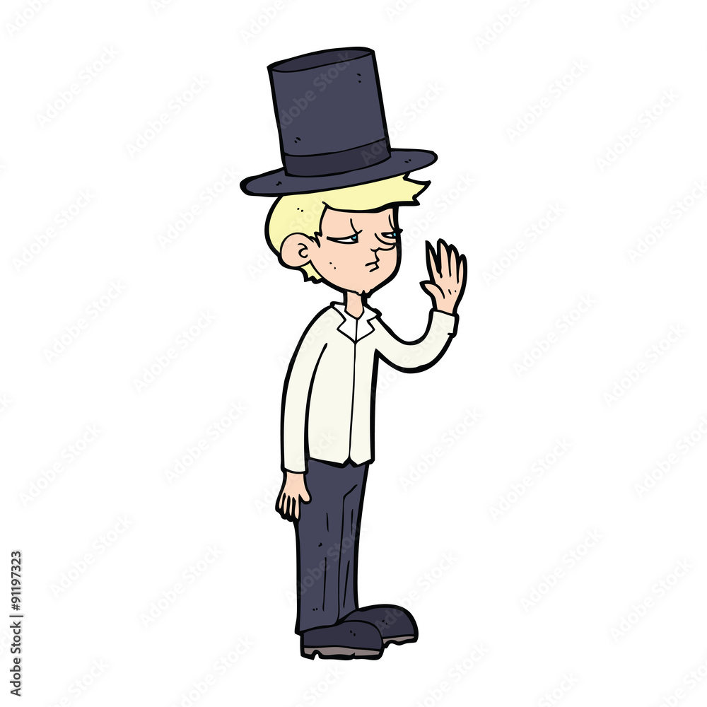 cartoon man wearing top hat