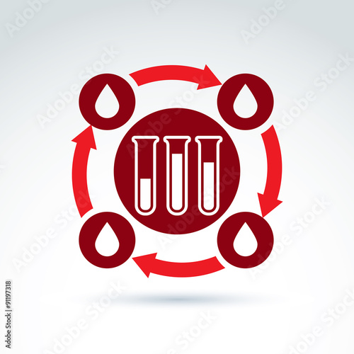 Donor blood and Circulatory system icon, test tube, virus, epide photo
