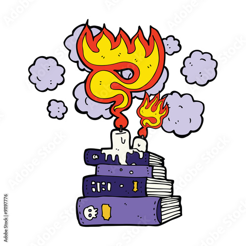cartoon magical spell books