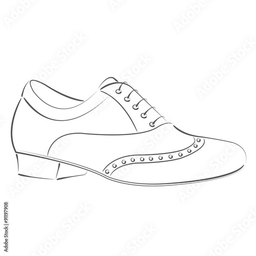 Sketched man s shoe