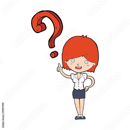 cartoon woman asking question