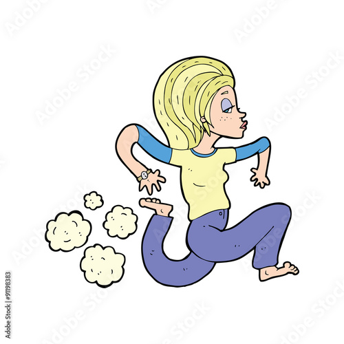 cartoon running woman