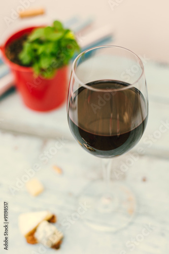 wine glasses on white background