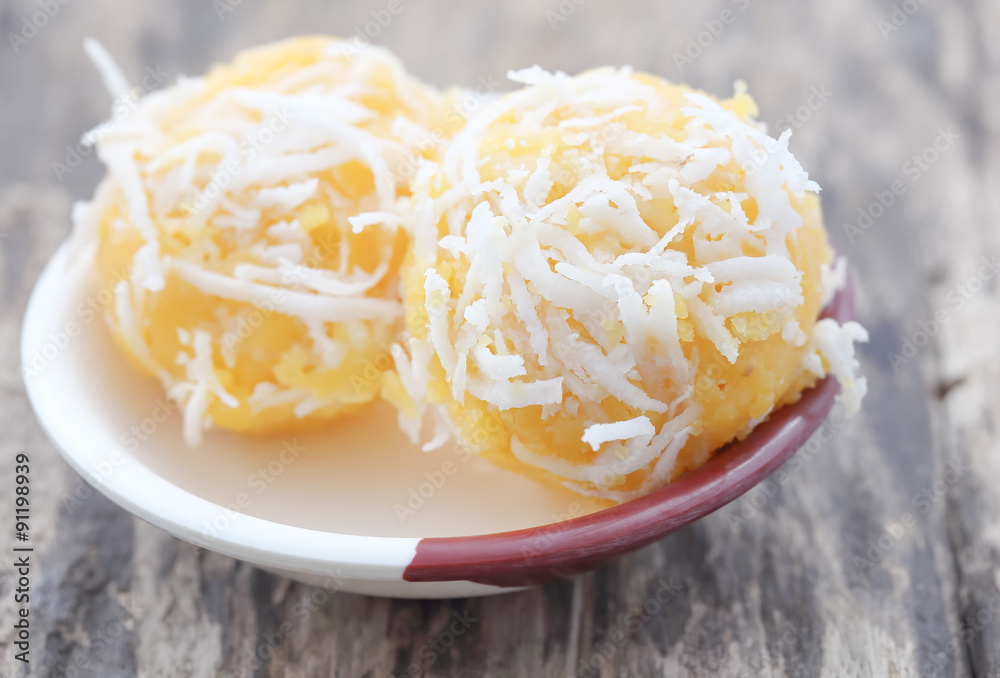 Close up Toddy palm cake Close up Toddy palm cake