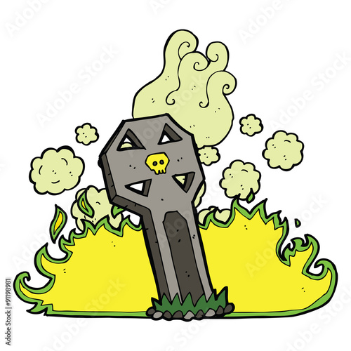cartoon spooky grave