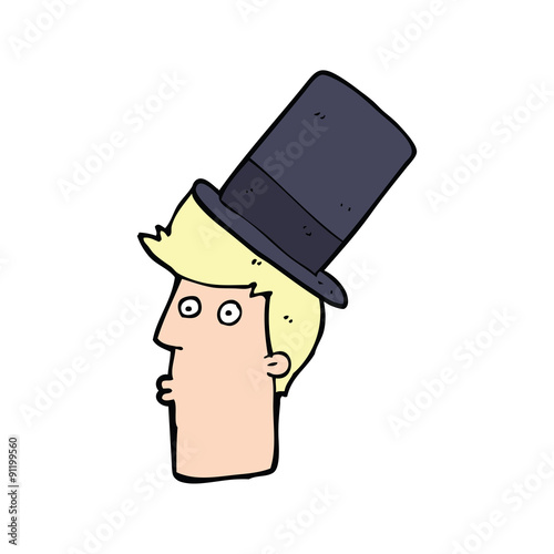 cartoon man wearing top hat