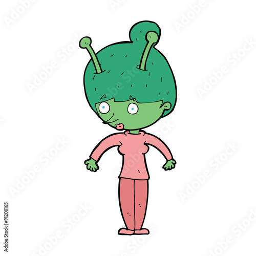 cartoon alien woman