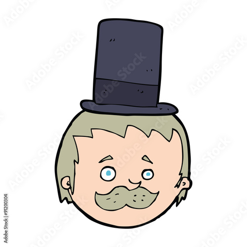 cartoon man wearing top hat