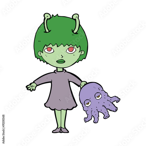 cartoon alien woman