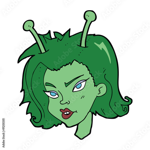 cartoon alien woman