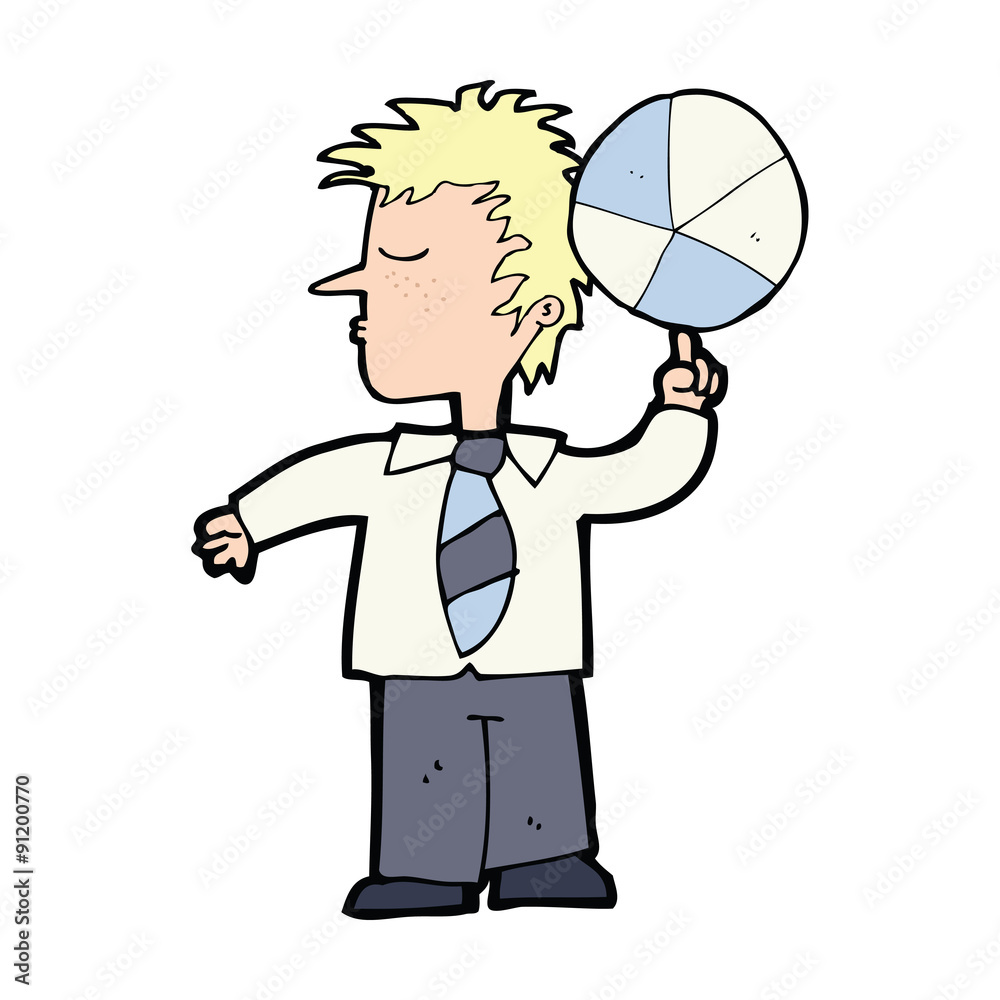 cartoon school boy with ball