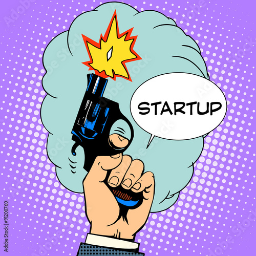 business concept startup starting pistol