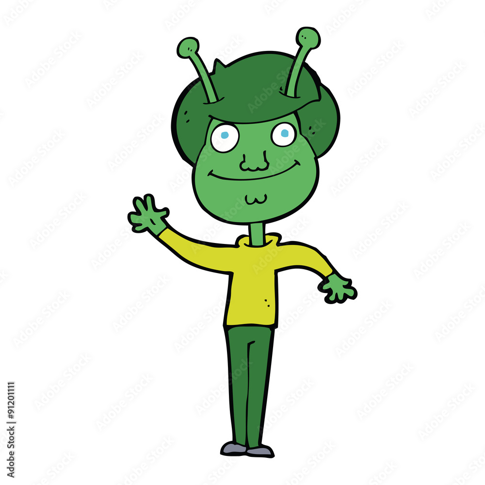 Obraz premium cartoon space alien