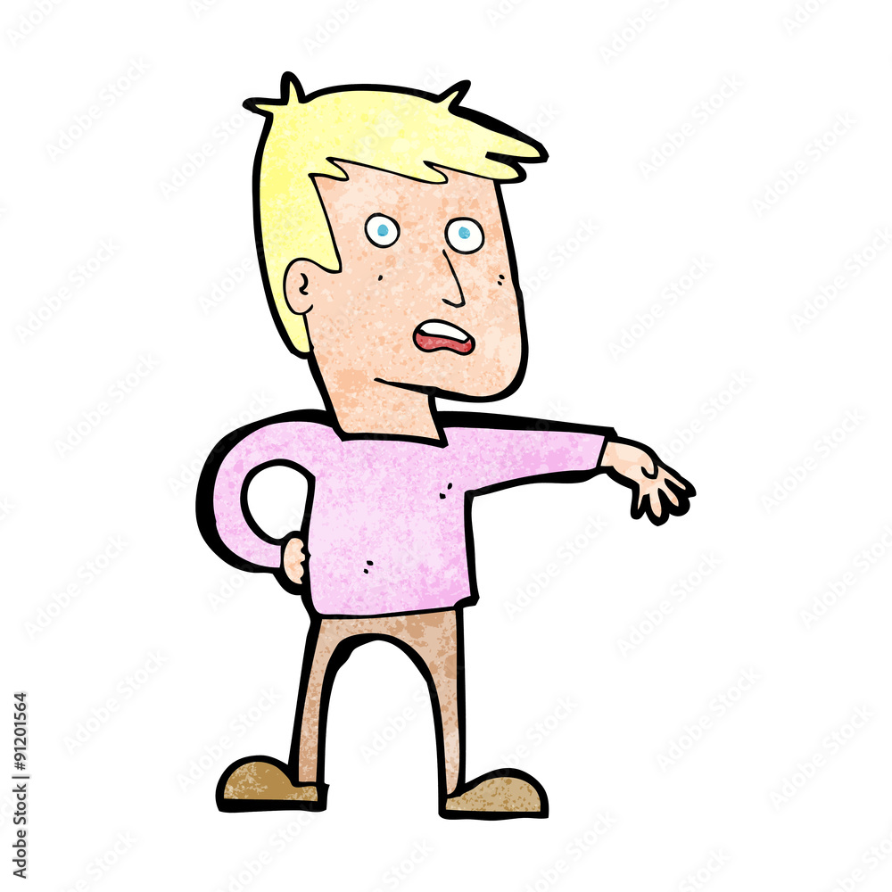 Fototapeta premium cartoon man making camp gesture
