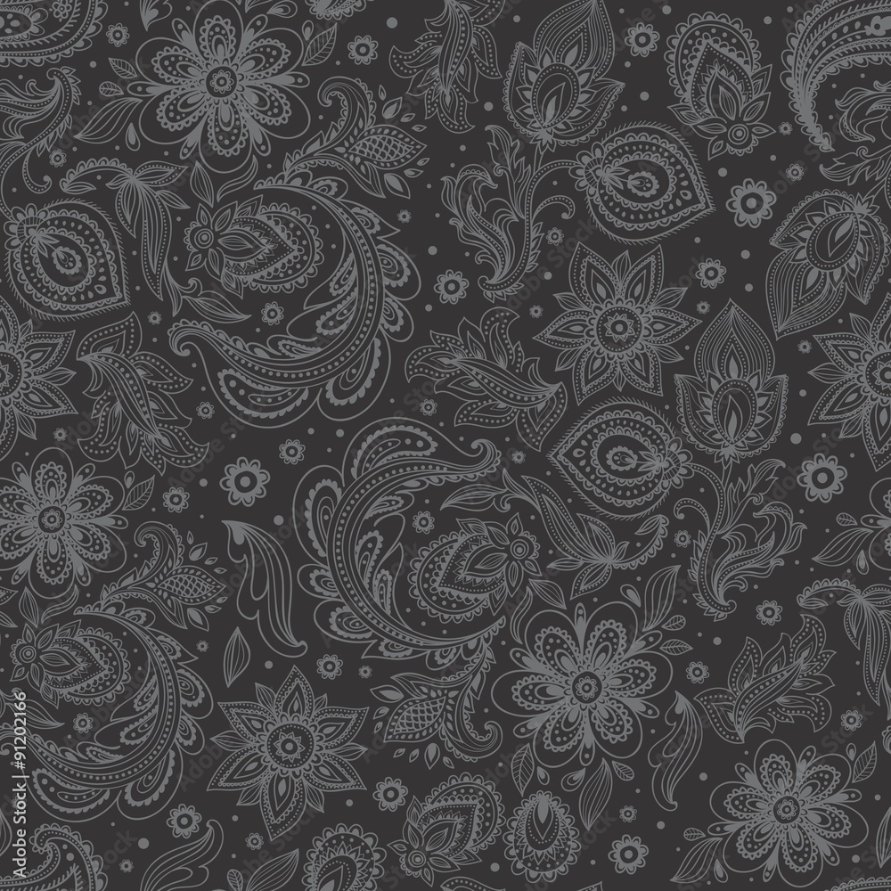 Grey Arabic Ornament Pattern Grey Arabic Ornament Pattern