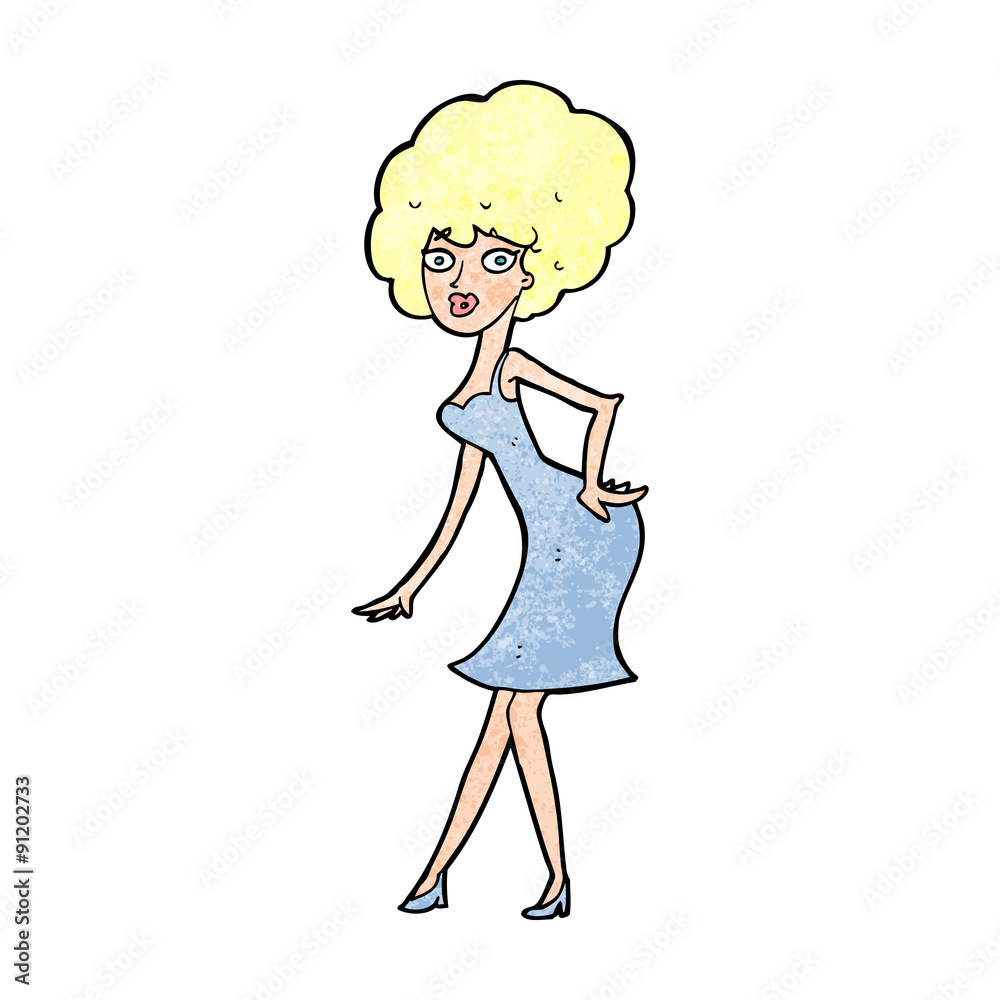 cartoon woman posing in dress cartoon woman posing in dress