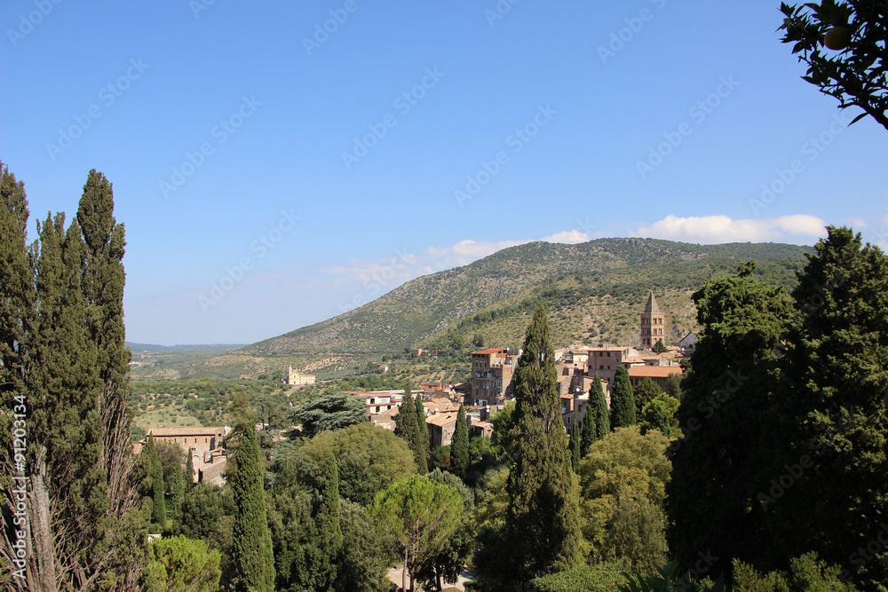 Tivoli,Italy,Lazio,View of Tivoli with Villa d'Este,summer.