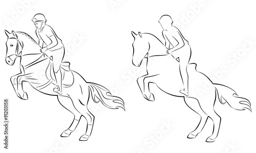 horse rider, vector illustration