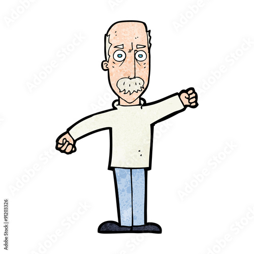 cartoon angry old man