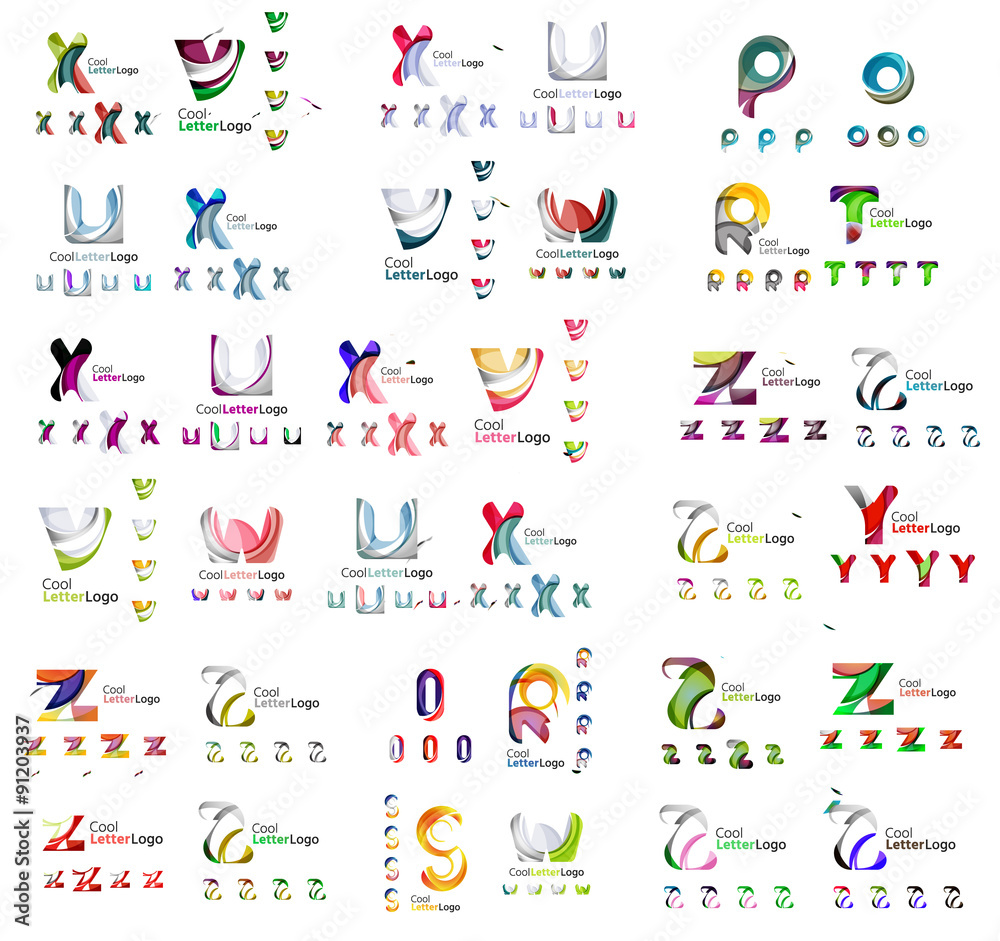 Mega set of letter logos