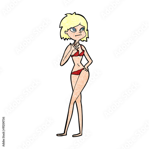 cartoon woman in bikini