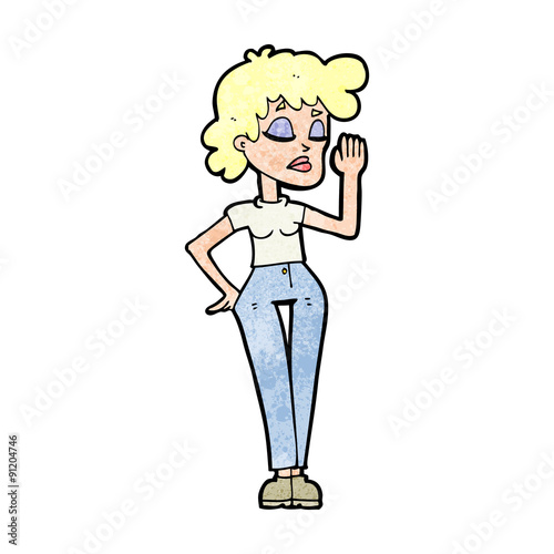 cartoon woman ignoring