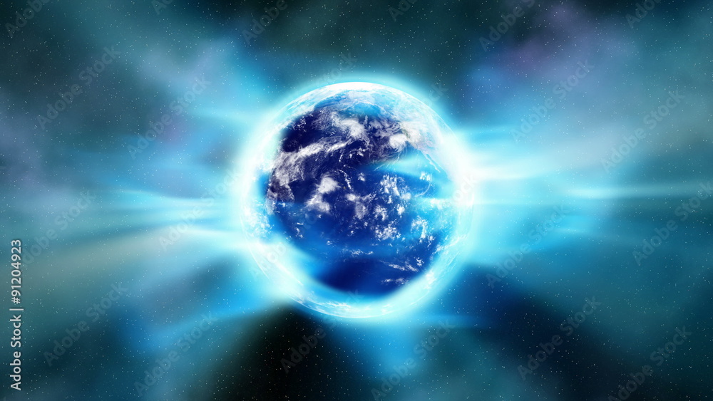 Earth Aura 001: An aura of light envelopes the Earth in space (Loop). Earth Aura 001: An aura of light envelopes the Earth in space (Loop).