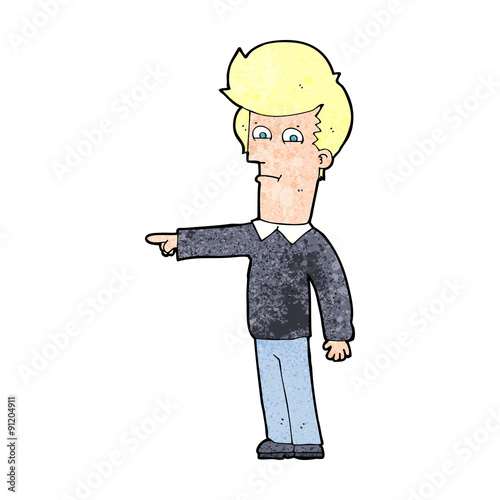 cartoon man pointing