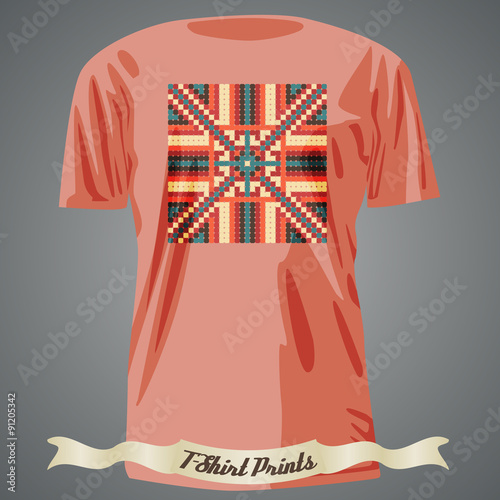 T-shirt design with abstract dotted pattern
