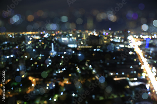 Defocused bokeh lights from Iyarin Tuk Chang Bangkok, Thailand