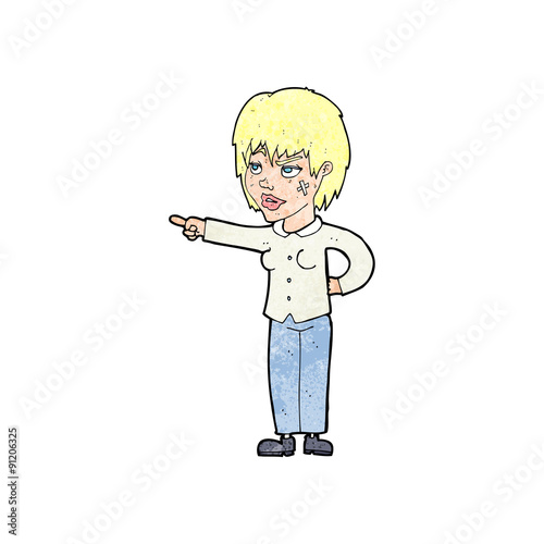 cartoon woman pointing
