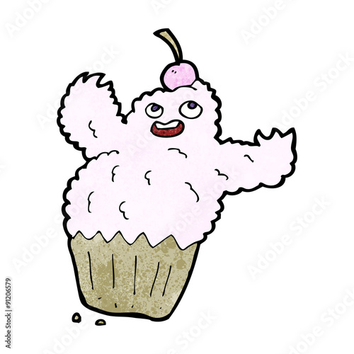 cartoon cupcake monster