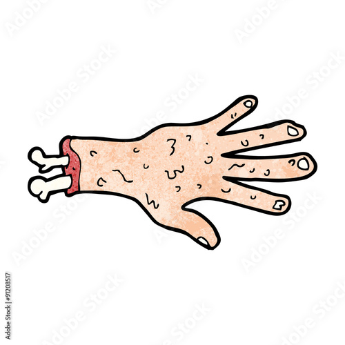 gross severed hand cartoon