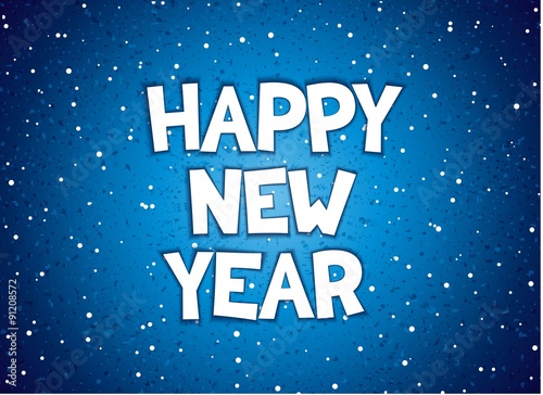 Happy new year comic style lettering. Vector eps 10