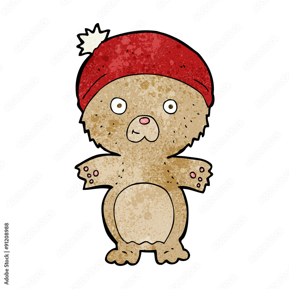 cartoon cute teddy bear in hat cartoon cute teddy bear in hat