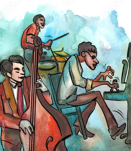Photography Jazz trio playing jazz composition