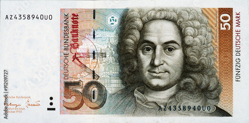 Historische Banknote, 1. Oktober 1993, 50 Mark, Fünfzig Deutsche Mark, Deutschland