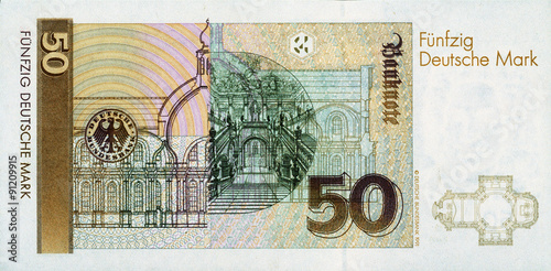 Historische Banknote, 1. Oktober 1993, 50 Mark, Fünfzig Deutsche Mark, Deutschland photo