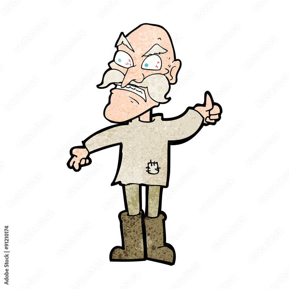 cartoon angry old man in patched clothing cartoon angry old man in patched clothing