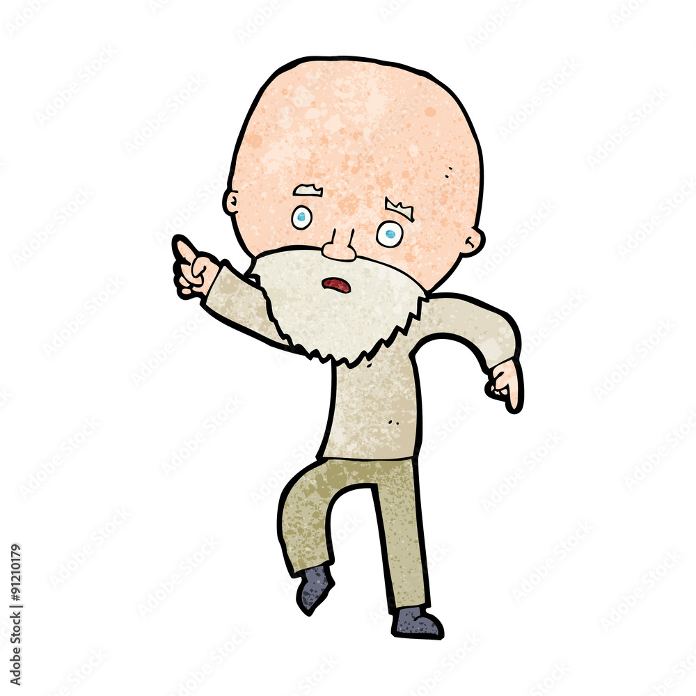 cartoon worried old man pointing cartoon worried old man pointing