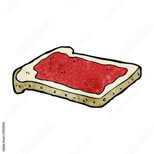 cartoon jam on toast