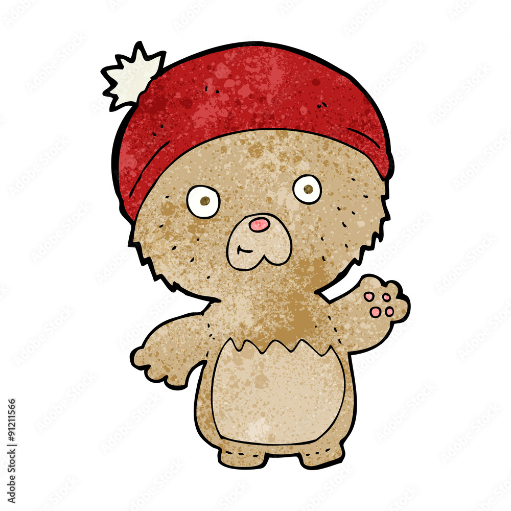 cartoon cute teddy bear in hat