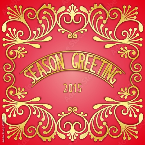 Luxurious greetings card design with gilding pattern and the signboard. Vector eps 10