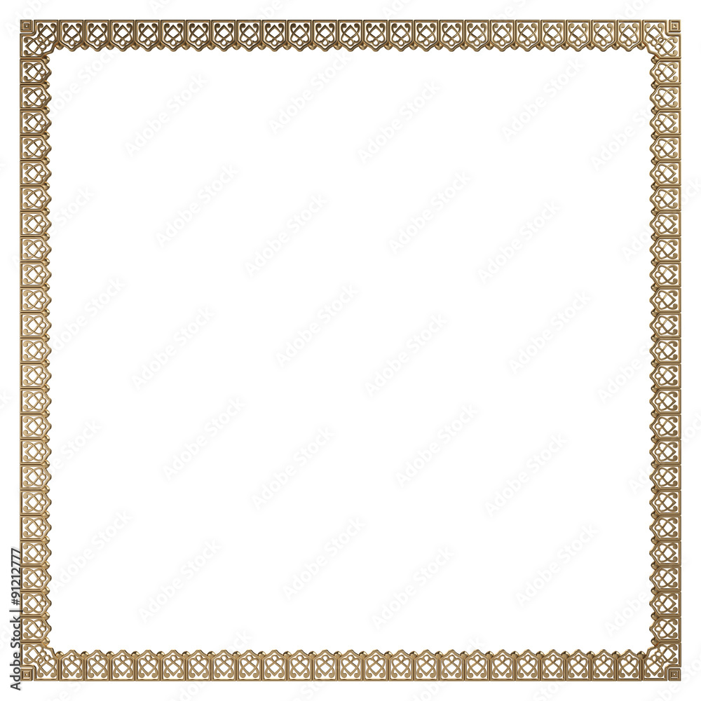 3d gold pattern.  Isolated over white background