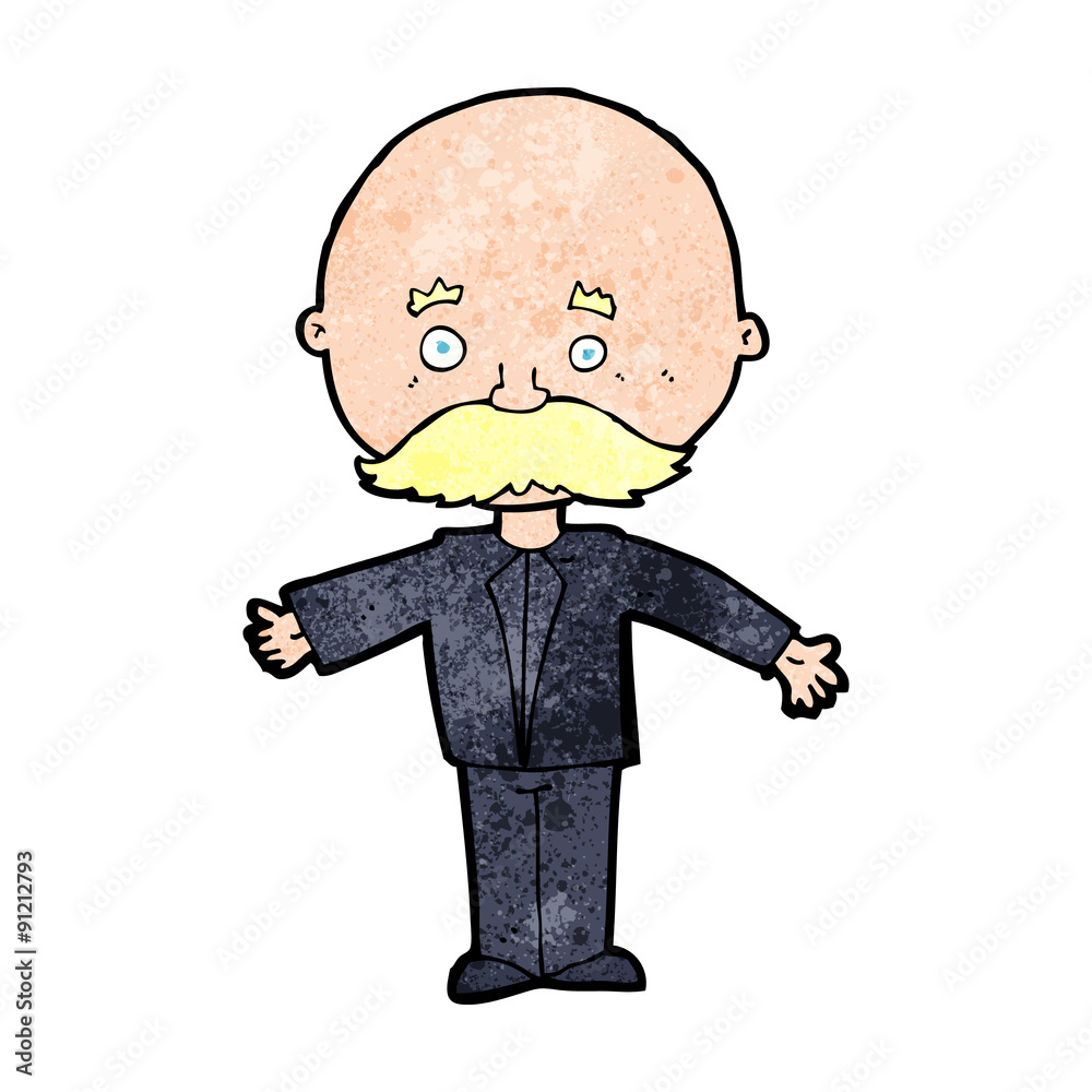 Obraz premium cartoon man with mustache