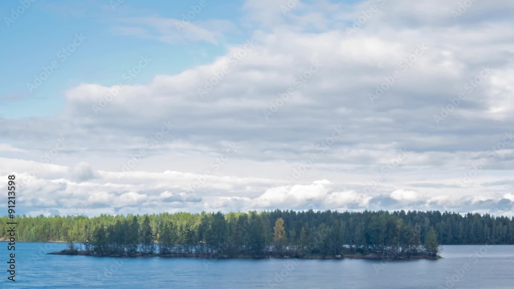 Wild lake and cloudy sky timelapse tilt Wild lake and cloudy sky timelapse tilt