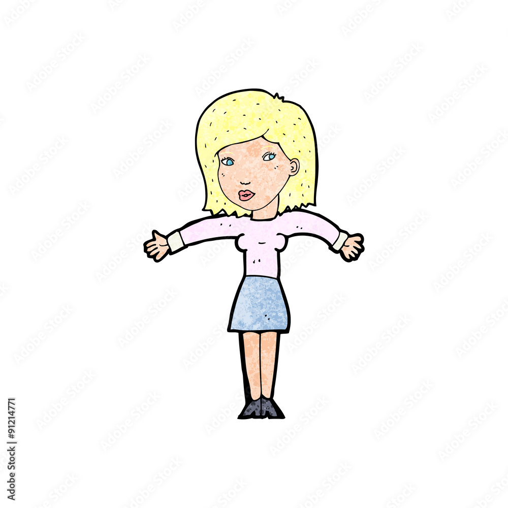 cartoon woman shrugging shoulders cartoon woman shrugging shoulders