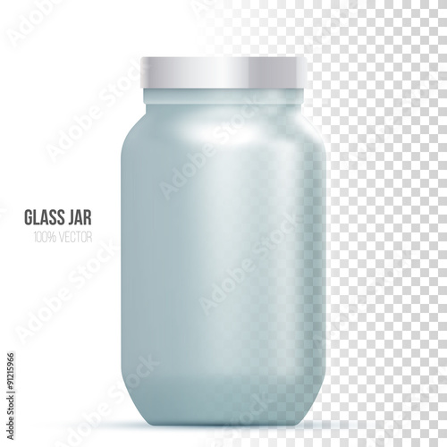 Template of glass jar on a white background.